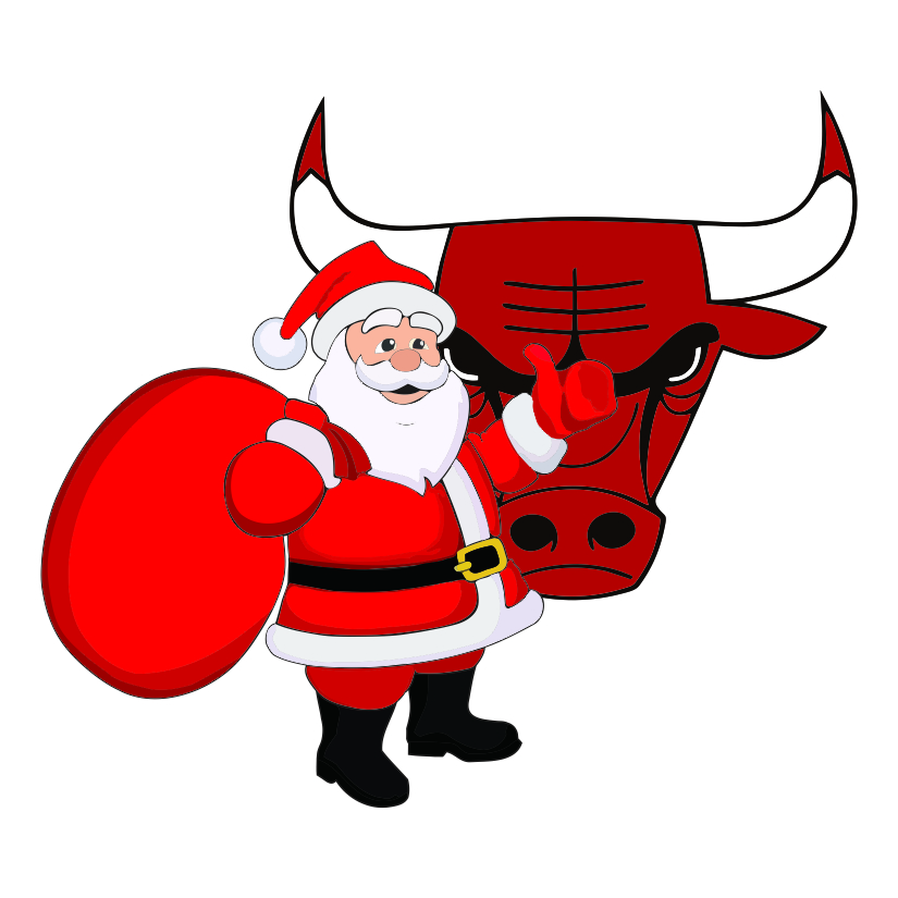 Chicago Bulls Santa Claus Logo iron on paper